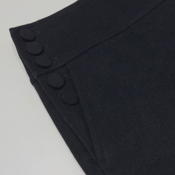 J. Crew Black Wool Cashmere Blend Mini Skirt Front Buttons Pockets Women Size 6P - Picture 5 of 9
